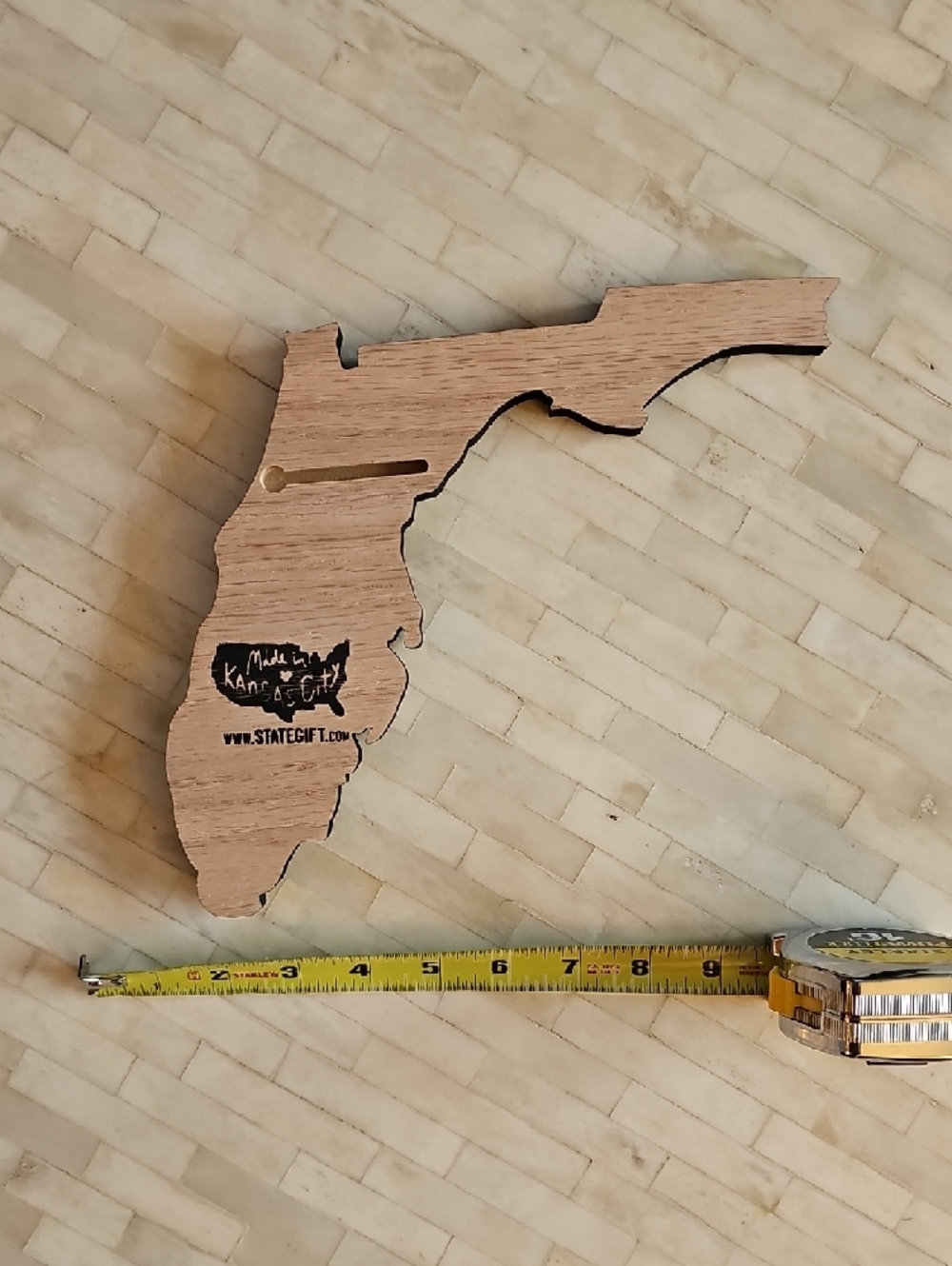 Wooden Florida State Wall Decor with Teal Heart - Picture 2 of 2